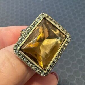 Heidi Daus Dark Gold/Brown Crystal Ring